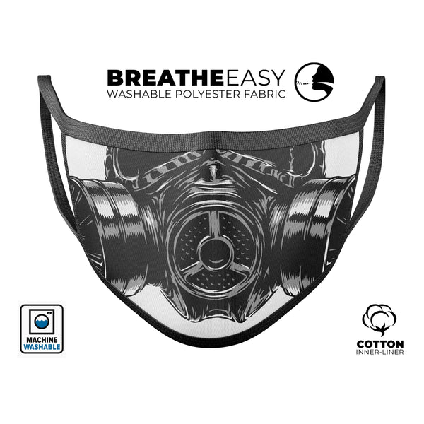 Gas Mask 2 - Made in USA Mouth Cover Unisex Anti-Dust Cotton Blend Reusable & Washable Face Mask with Adjustable Sizing for Adult or Child