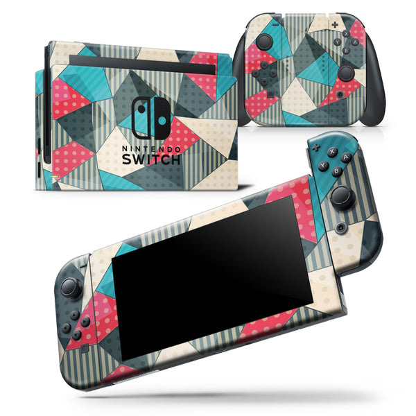 Geometry and Polkadots - Skin Wrap Decal for Nintendo Switch Lite Console & Dock - 3DS XL - 2DS - Pro - DSi - Wii - Joy-Con Gaming Controller