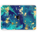 Gold Flaked Teal Oil - Skin Decal Wrap Kit Compatible with the Apple MacBook Pro, Pro with Touch Bar or Air (11", 12", 13", 15" & 16" - All Versions Available)