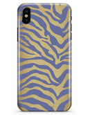 Gold Flaked Animal Blue Zebra - iPhone X Clipit Case
