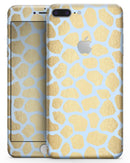 Gold Flaked Animal Light Blue 3 - Skin-kit for the iPhone 8 or 8 Plus