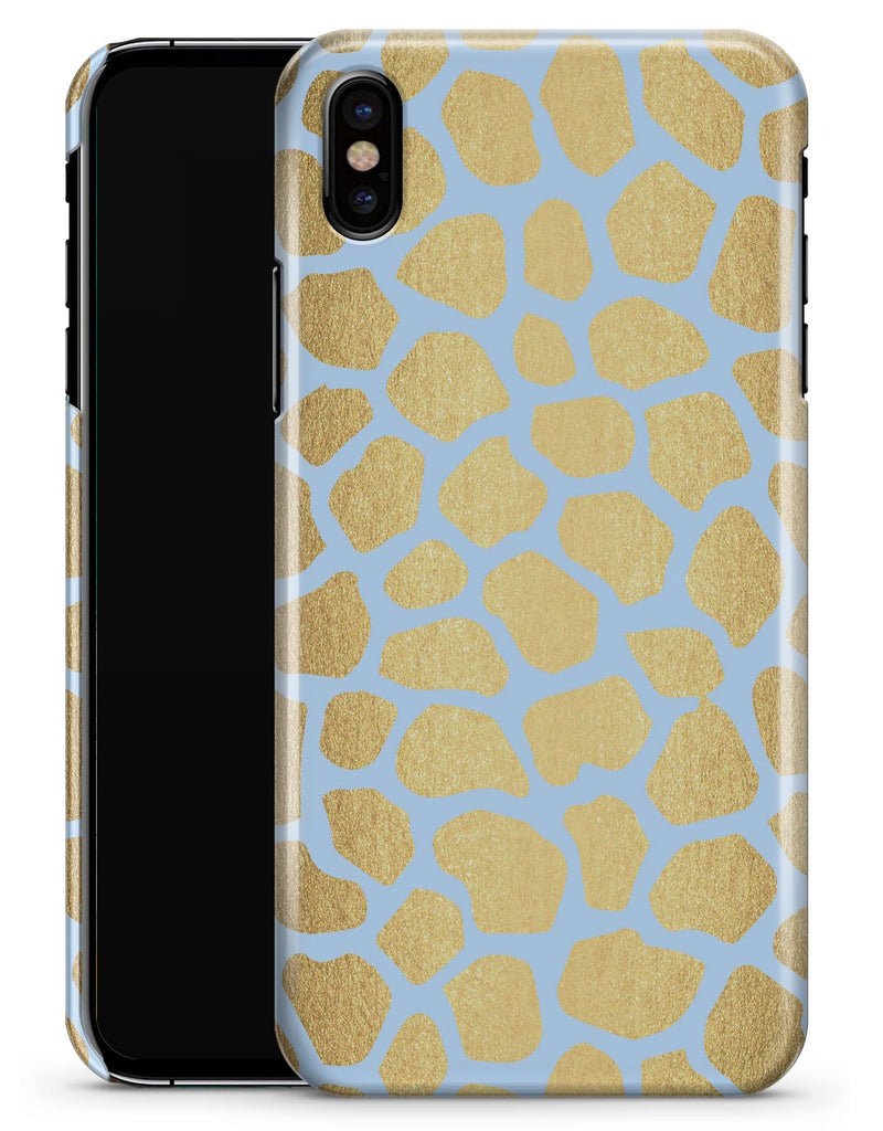Gold Flaked Animal Light Blue 3 - iPhone X Clipit Case