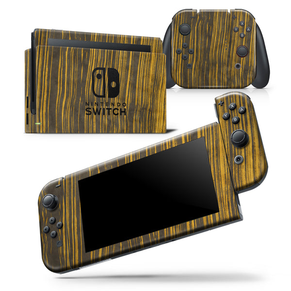 Gold Standard ZebraWood V2 - Skin Wrap Decal for Nintendo Switch Lite Console & Dock - 3DS XL - 2DS - Pro - DSi - Wii - Joy-Con Gaming Controller