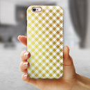 Gold and White Plaid Picnic Table Pattern iPhone 6/6s or 6/6s Plus 2-Piece Hybrid INK-Fuzed Case