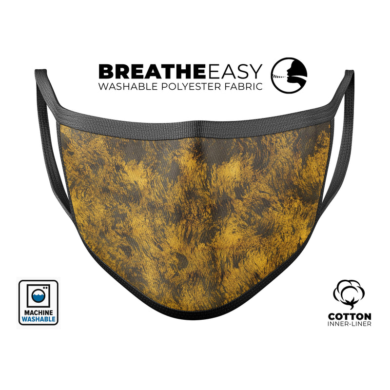 Golden Brush Fire V1 - Made in USA Mouth Cover Unisex Anti-Dust Cotton Blend Reusable & Washable Face Mask with Adjustable Sizing for Adult or Child