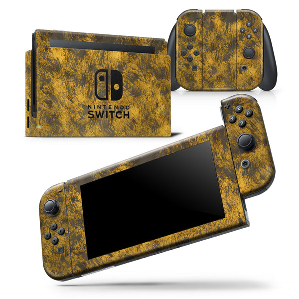 Golden Brush Fire V1 - Skin Wrap Decal for Nintendo Switch Lite Console & Dock - 3DS XL - 2DS - Pro - DSi - Wii - Joy-Con Gaming Controller