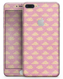 Golden Cartoon Clouds Over Pink - Skin-kit for the iPhone 8 or 8 Plus