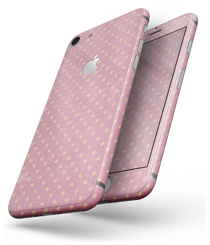 Golden Micro Dots Over Pink - Skin-kit for the iPhone 8 or 8 Plus