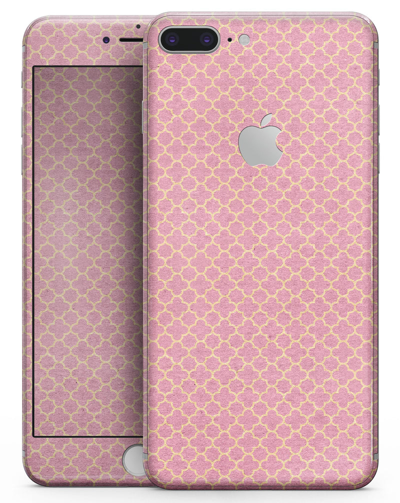 Golden Moroccan Over Pink - Skin-kit for the iPhone 8 or 8 Plus