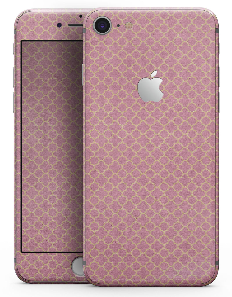 Golden Moroccan Over Pink - Skin-kit for the iPhone 8 or 8 Plus