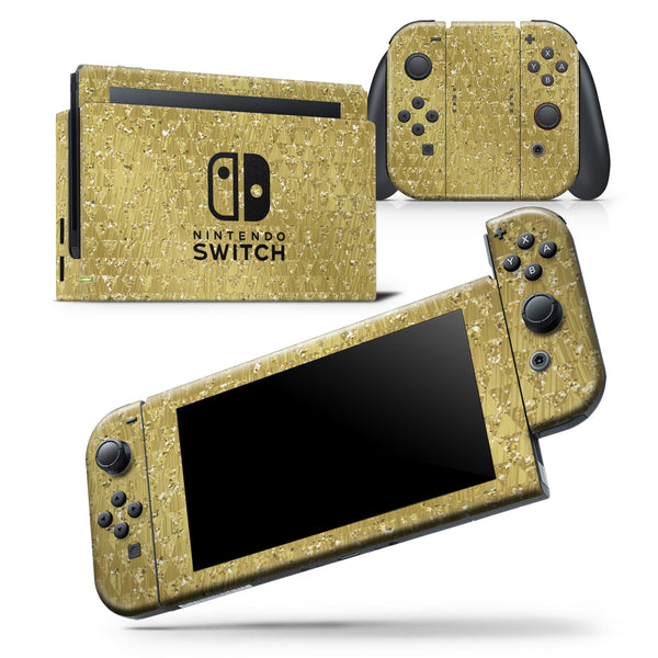 Golden Triangle Glimmer Pattern - Skin Wrap Decal for Nintendo Switch Lite Console & Dock - 3DS XL - 2DS - Pro - DSi - Wii - Joy-Con Gaming Controller