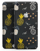 Golden Yellow Pineapple Over Black - Skin-kit for the iPhone 8 or 8 Plus