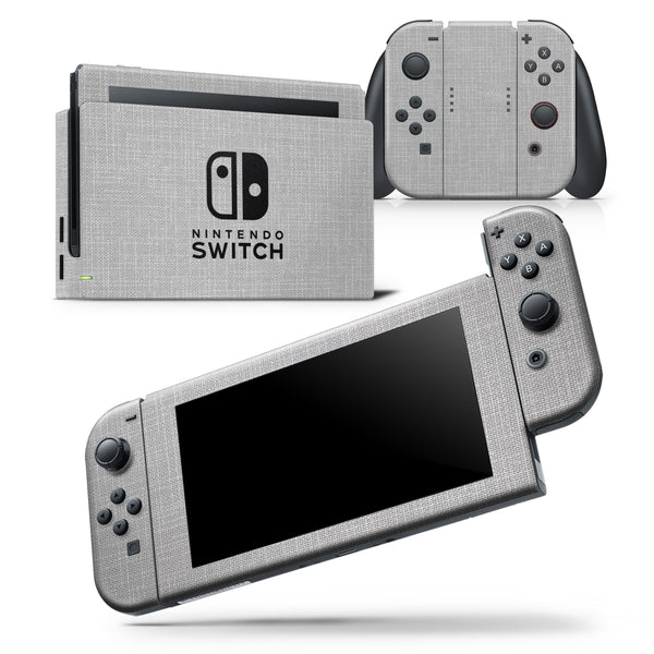 Gray and White Scratched Fabric - Skin Wrap Decal for Nintendo Switch Lite Console & Dock - 3DS XL - 2DS - Pro - DSi - Wii - Joy-Con Gaming Controller