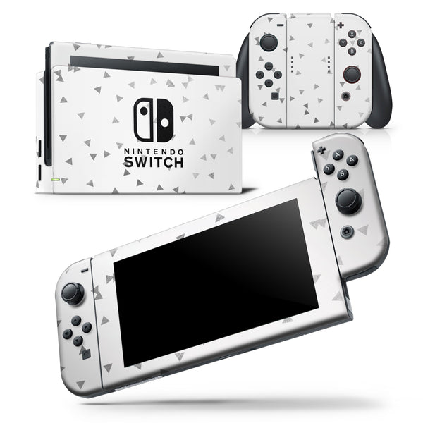 Grayscale Scattered Micro Triangles - Skin Wrap Decal for Nintendo Switch Lite Console & Dock - 3DS XL - 2DS - Pro - DSi - Wii - Joy-Con Gaming Controller