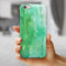 Green 2 Absorbed Watercolor Texture iPhone 6/6s or 6/6s Plus 2-Piece Hybrid INK-Fuzed Case