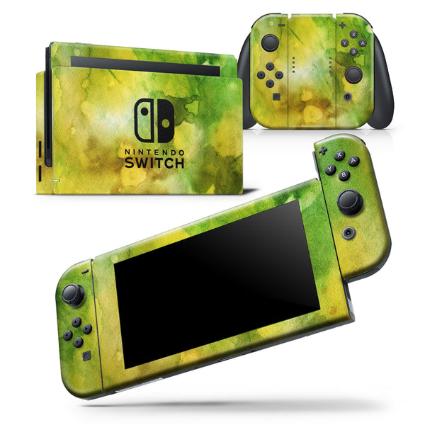Green 863 Absorbed Watercolor Texture - Skin Wrap Decal for Nintendo Switch Lite Console & Dock - 3DS XL - 2DS - Pro - DSi - Wii - Joy-Con Gaming Controller