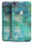 Green 979 Absorbed Watercolor Texture - Skin-kit for the iPhone 8 or 8 Plus