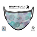 Green Blotted WaterColor Texture - Made in USA Mouth Cover Unisex Anti-Dust Cotton Blend Reusable & Washable Face Mask with Adjustable Sizing for Adult or Child