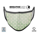 Green Bubble Morrocan Pattern - Made in USA Mouth Cover Unisex Anti-Dust Cotton Blend Reusable & Washable Face Mask with Adjustable Sizing for Adult or Child