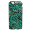 Green Damask Watercolor Pattern iPhone 6/6s or 6/6s Plus 2-Piece Hybrid INK-Fuzed Case