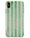 Green Grunge Vertival Stripes Over Yellow - iPhone X Clipit Case