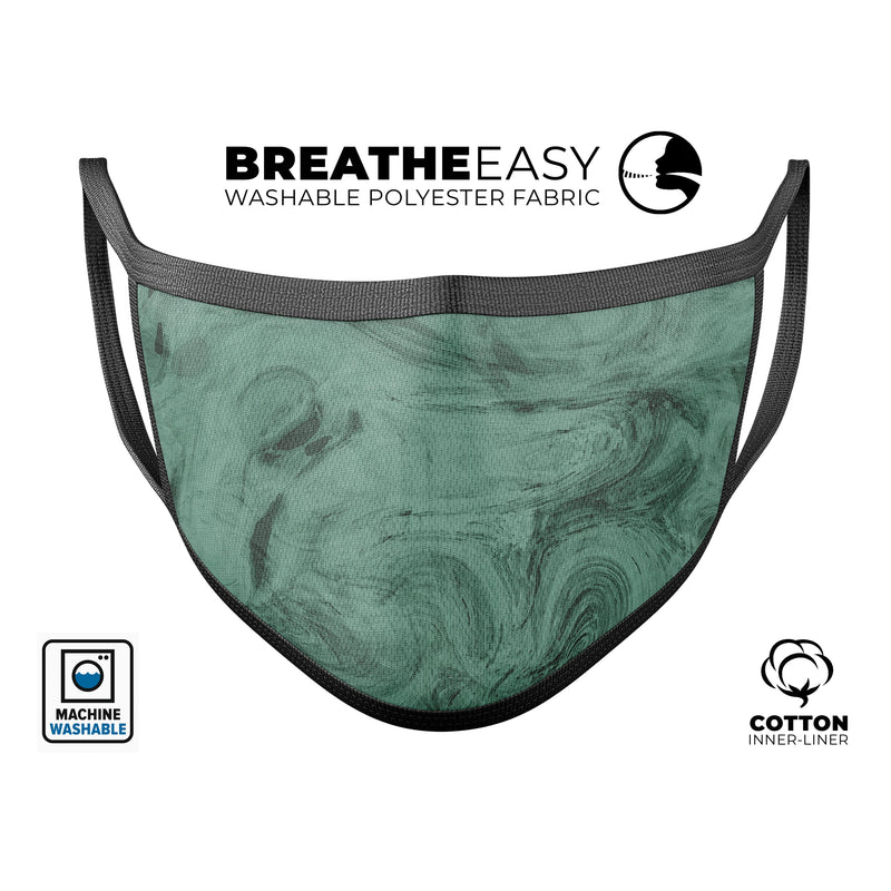 Green Slate Marble Surface V16 - Made in USA Mouth Cover Unisex Anti-Dust Cotton Blend Reusable & Washable Face Mask with Adjustable Sizing for Adult or Child
