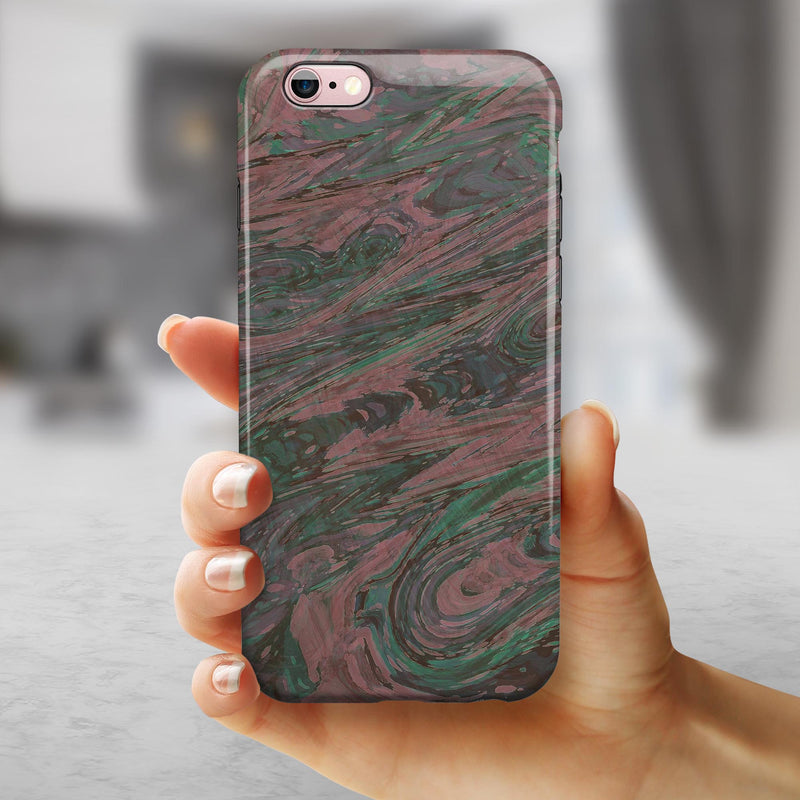 Green Slate Marble Surface V46 iPhone 6/6s or 6/6s Plus 2-Piece Hybrid INK-Fuzed Case