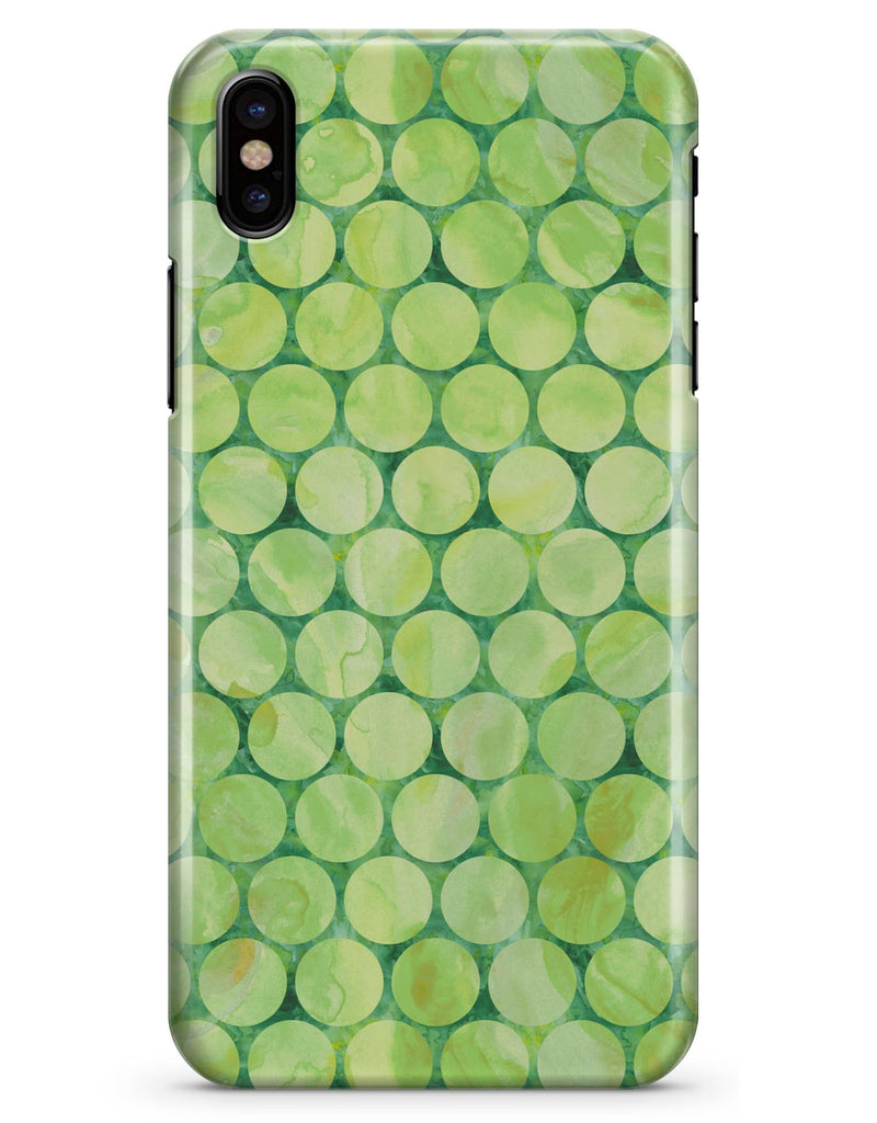 Green Sorted Large Watercolor Polka Dots - iPhone X Clipit Case