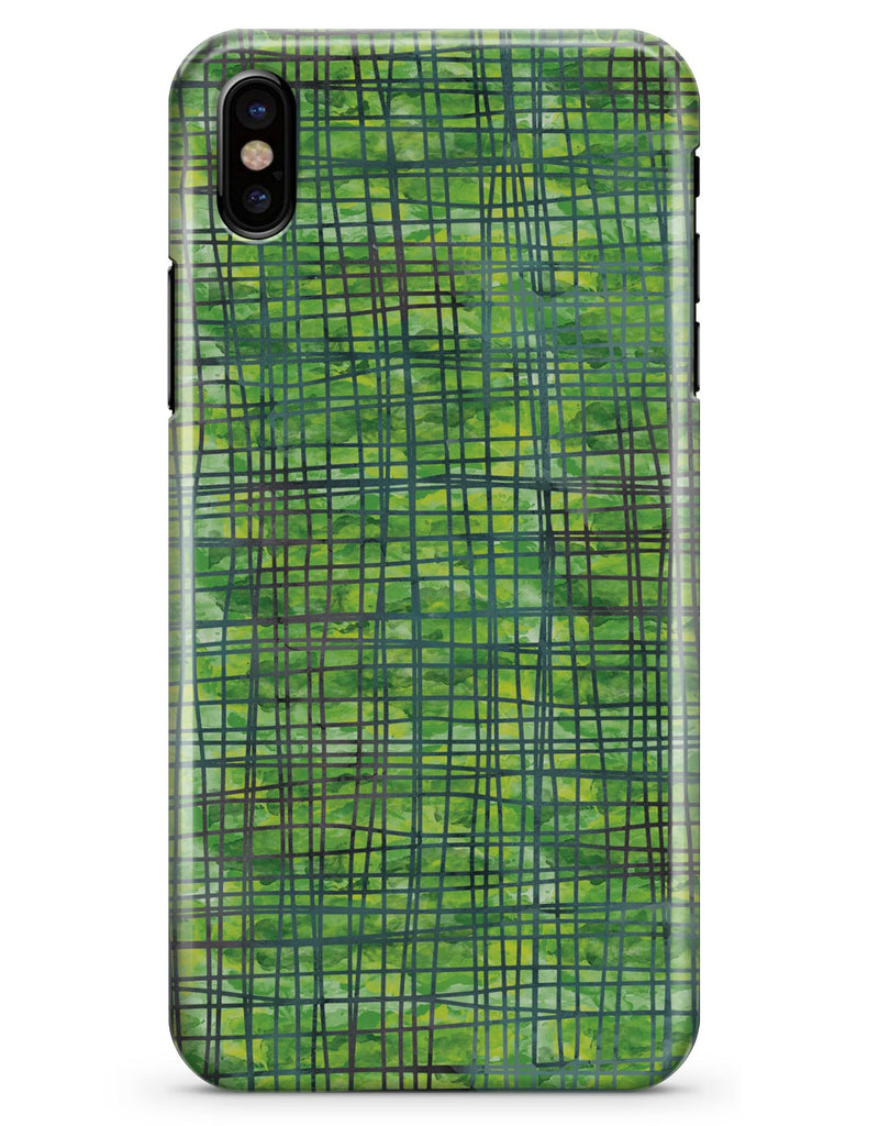 Green Watercolor Cross Hatch - iPhone X Clipit Case