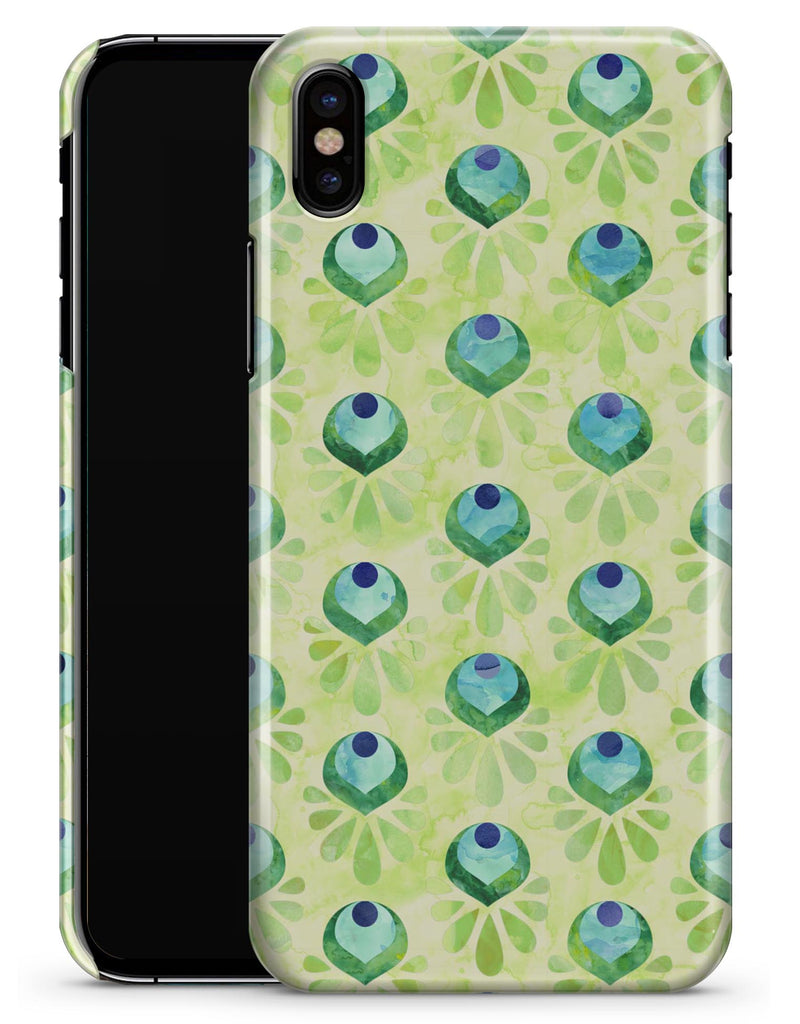 Green Watercolor Peacock Feathers - iPhone X Clipit Case