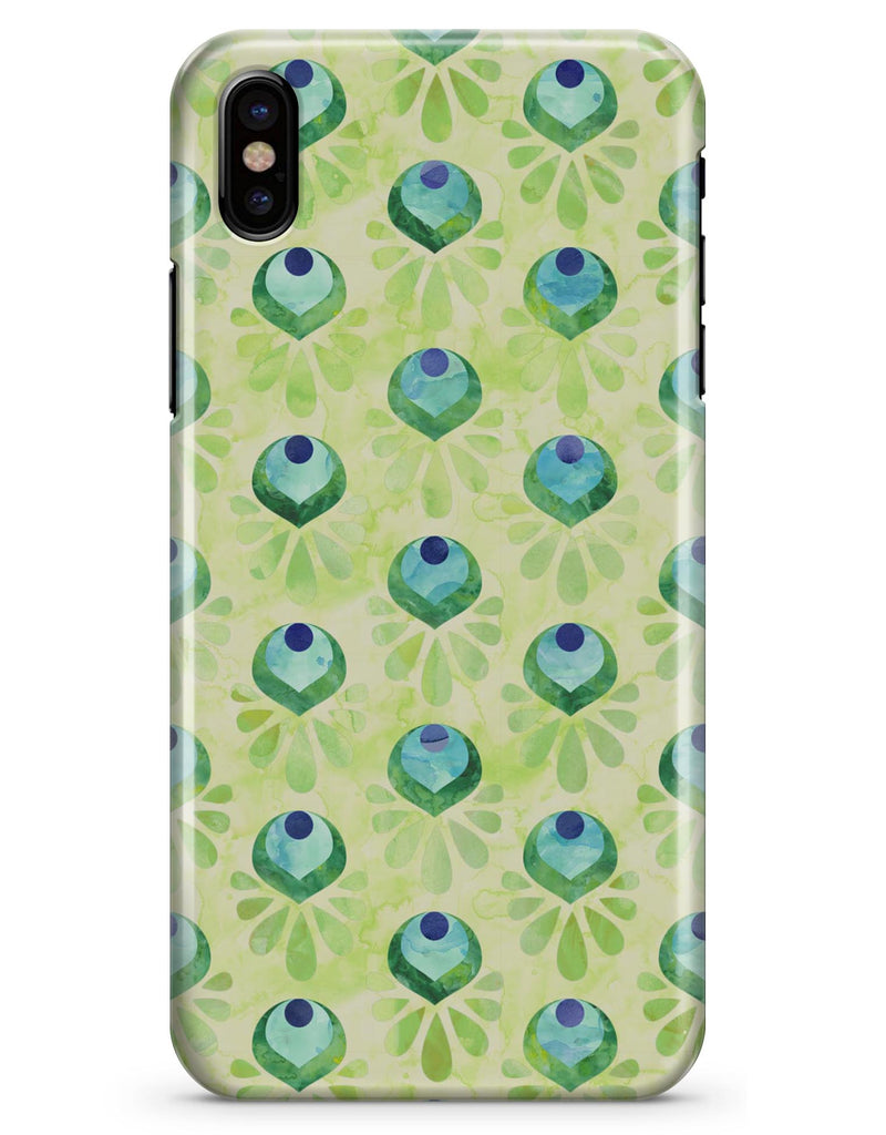 Green Watercolor Peacock Feathers - iPhone X Clipit Case