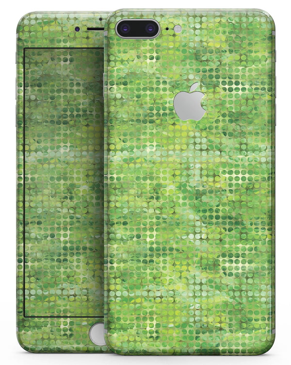 Green Watercolor Polka Dots - Skin-kit for the iPhone 8 or 8 Plus