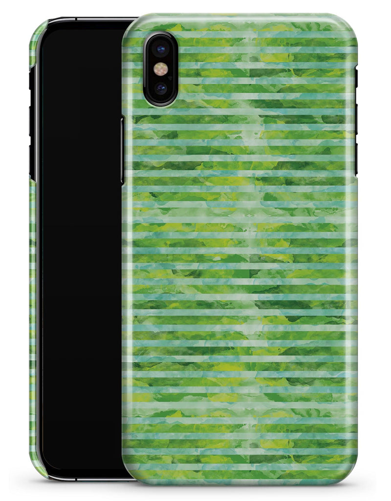 Green Watercolor Stripes - iPhone X Clipit Case