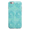 Green Watercolor Swirls and Diagonal Stripes Pattern iPhone 6/6s or 6/6s Plus 2-Piece Hybrid INK-Fuzed Case