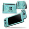 Green Watercolor Swirls and Diagonal Stripes Pattern - Skin Wrap Decal for Nintendo Switch Lite Console & Dock - 3DS XL - 2DS - Pro - DSi - Wii - Joy-Con Gaming Controller