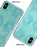 Green Watercolor Swirls and Diagonal Stripes Pattern - iPhone X Clipit Case