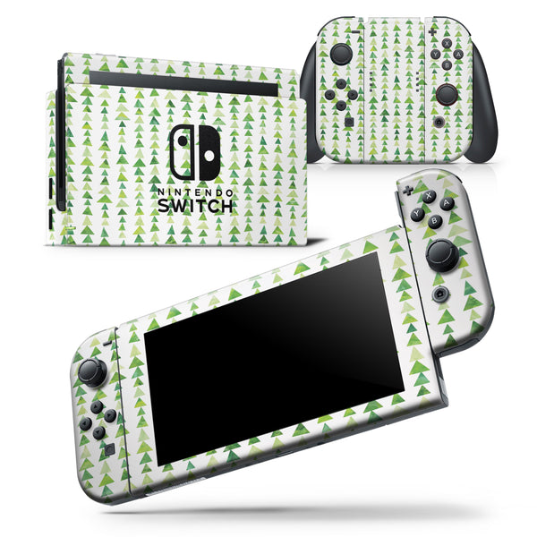 Green Watercolor Triangle Pattern V2 - Skin Wrap Decal for Nintendo Switch Lite Console & Dock - 3DS XL - 2DS - Pro - DSi - Wii - Joy-Con Gaming Controller