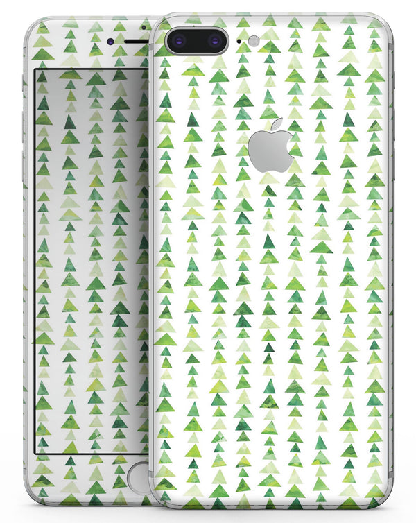 Green Watercolor Triangle Pattern V2 - Skin-kit for the iPhone 8 or 8 Plus
