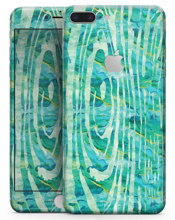 Green Watercolor Woodgrain - Skin-kit for the iPhone 8 or 8 Plus