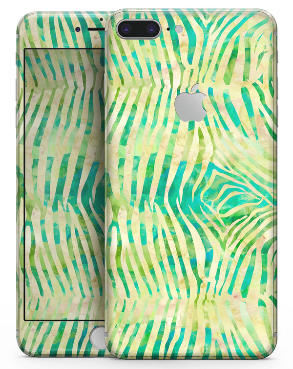 Green Watercolor Zebra Pattern - Skin-kit for the iPhone 8 or 8 Plus