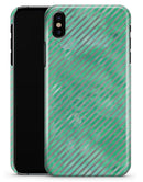 Green and Silver Watercolor Diagonal Stripes - iPhone X Clipit Case