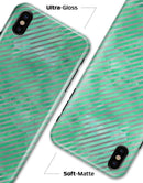 Green and Silver Watercolor Diagonal Stripes - iPhone X Clipit Case