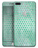 Green and Silver Watercolor Triangle Pattern - Skin-kit for the iPhone 8 or 8 Plus