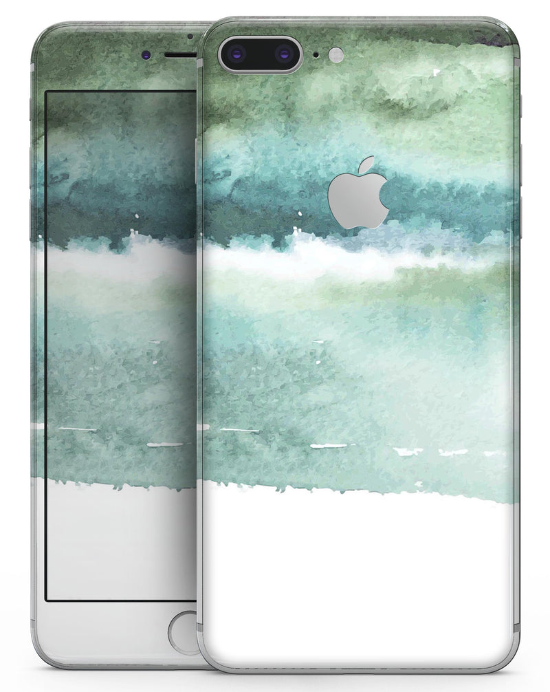 Greenish Watercolor Strokes - Skin-kit for the iPhone 8 or 8 Plus