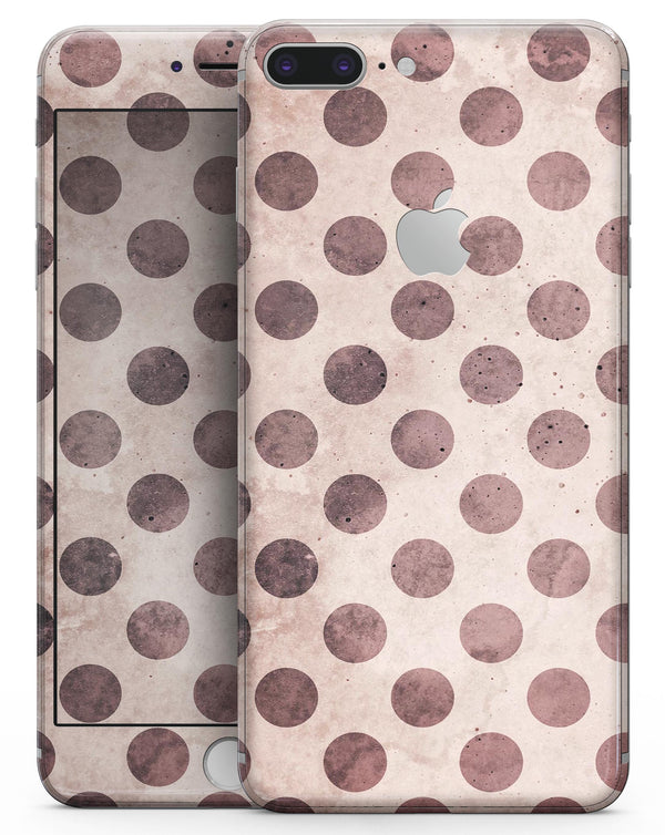 Grunge Brown and Tan Polkadot Pattern - Skin-kit for the iPhone 8 or 8 Plus