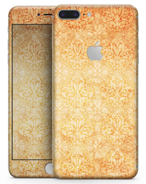 Grunge Coral Damask Pattern - Skin-kit for the iPhone 8 or 8 Plus