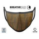 Grunge Dark Golden Stripes - Made in USA Mouth Cover Unisex Anti-Dust Cotton Blend Reusable & Washable Face Mask with Adjustable Sizing for Adult or Child
