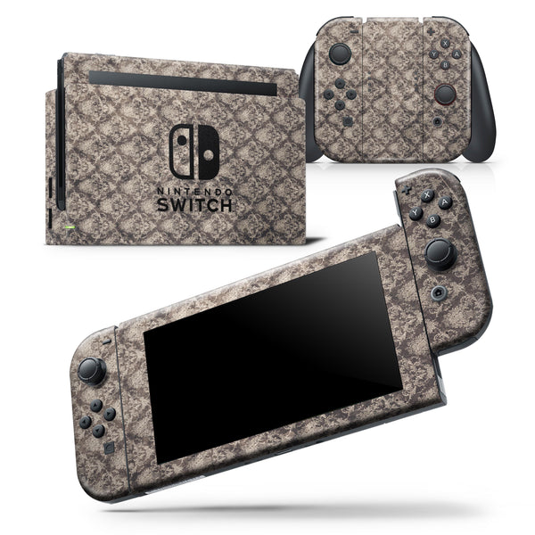 Grunge Decayed Damask Pattern - Skin Wrap Decal for Nintendo Switch Lite Console & Dock - 3DS XL - 2DS - Pro - DSi - Wii - Joy-Con Gaming Controller