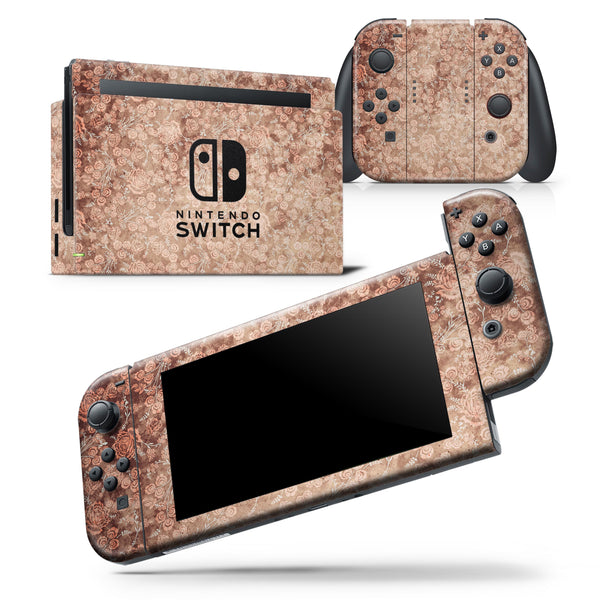 Grunge Floral Abstract Pattern  - Skin Wrap Decal for Nintendo Switch Lite Console & Dock - 3DS XL - 2DS - Pro - DSi - Wii - Joy-Con Gaming Controller