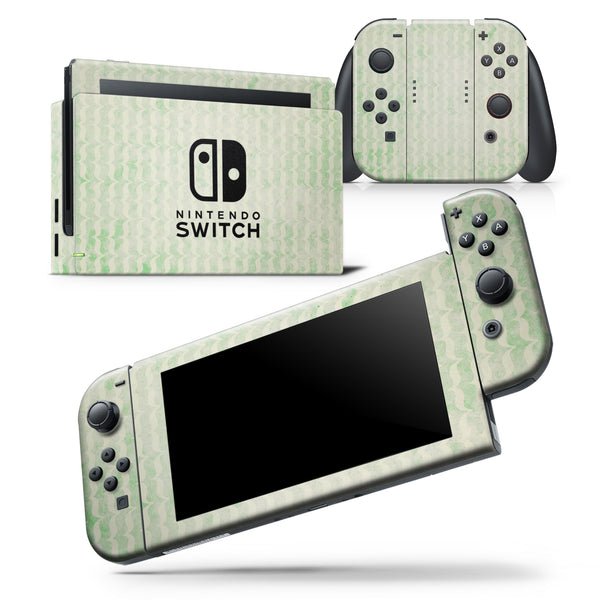 Grunge Green Micro Mustache Pattern - Skin Wrap Decal for Nintendo Switch Lite Console & Dock - 3DS XL - 2DS - Pro - DSi - Wii - Joy-Con Gaming Controller